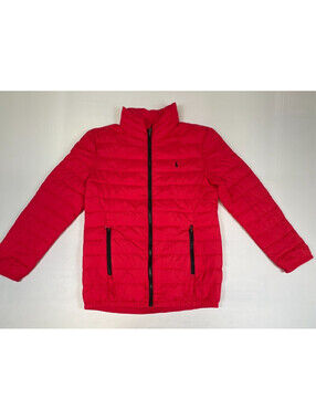 Polo Ralph Lauren Boys L (14-16) Red Puffer Jacket Lightweight Zip Up